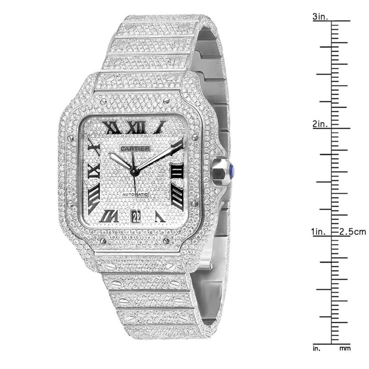 Iced Out Cartier Santos Watch