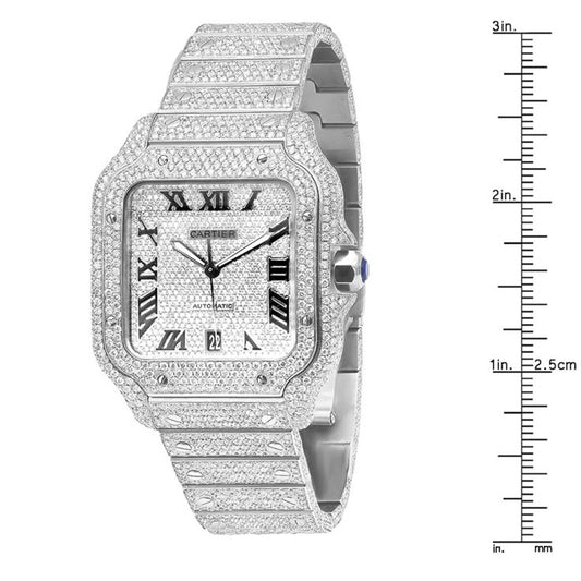 Iced Out Cartier Santos Watch